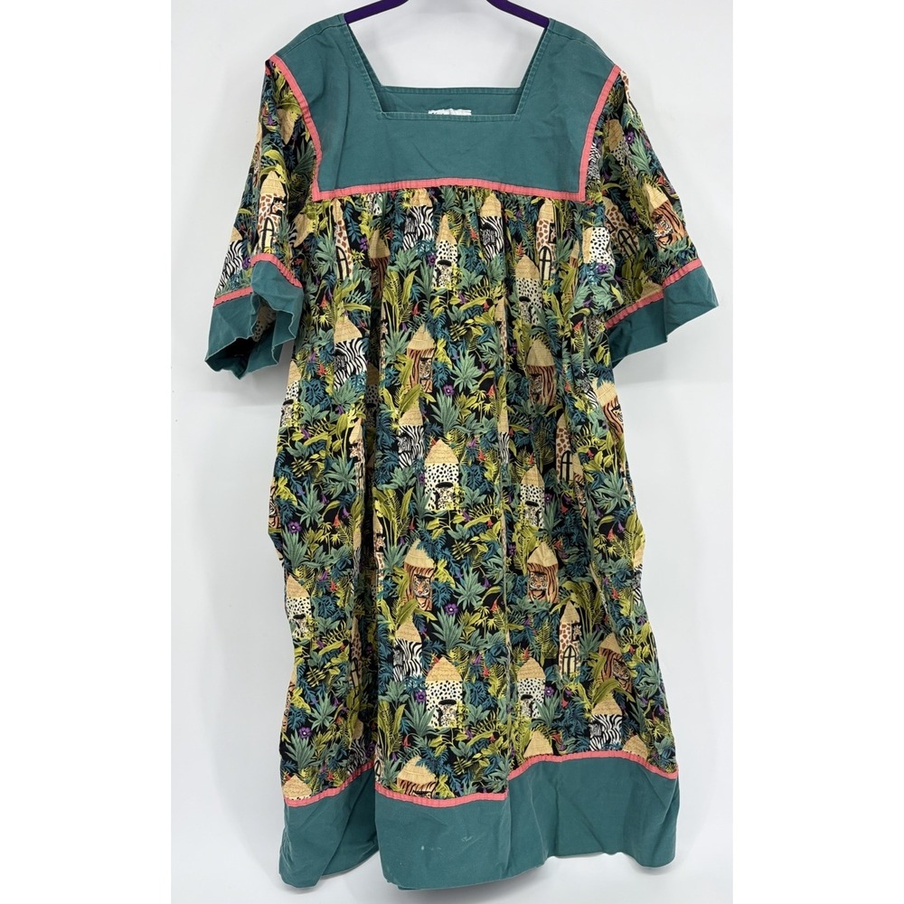 Vintage Krist Gudnason Dress Muumuu Kaftan Caftan Patio House Dress Pockets
